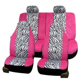 FH FB121114 Zebra Prints Car Seat Covers, Airbag ready and Split Bench 