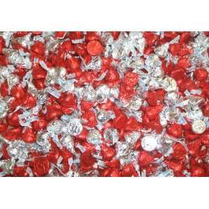 Valentines Day Gift Hershey Red and Silver Kisses 15 Lb Bag  
