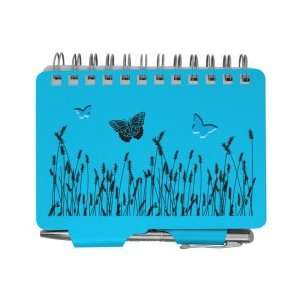   Book Nat Elements Blue Butterfly metal cover w/retractable pen WE2941
