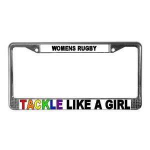  Womens Rugby Pride Rugby License Plate Frame by  