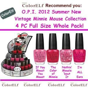  OPI Vintage Minnie Mouse 2012 Summer Collection 4 bottle 