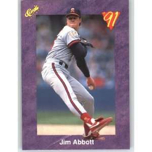  1991 Classic Game (Purple) Trivia Game Card # 5 Jim Abbott 