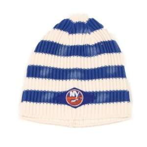  New York Islanders Faded Striped Knit Beanie (Uncuffed 