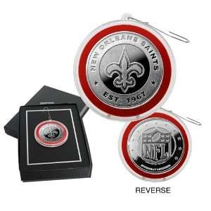 New Orlean Saints Silver Coin Ornament