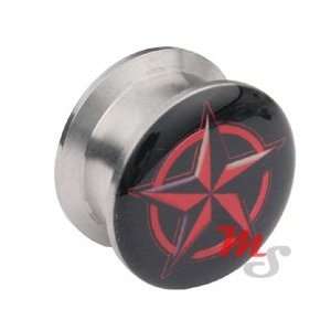  5 Point Star Logo Ear Plug Stash Earlets 0g 0 gauge new Jewelry