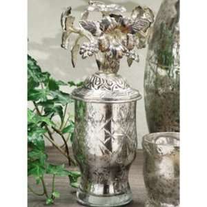  Mercury Glass and Metal Flower Finial