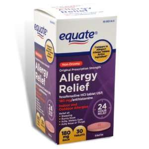 Equate   Allergy Relief   Fexofenadine 180 mg, 30 Tablets (Compare to 