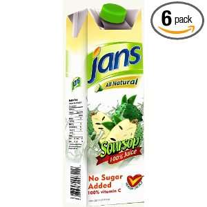 Jans All Natural Juice , Soursop, 33.8 Ounce (Pack of 6)