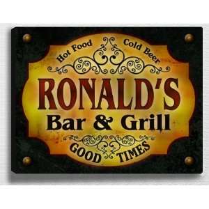 Ronalds Bar & Grill 14 x 11 Collectible Stretched 