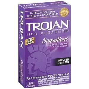  Trojan Her Pleasure Sensations Lubricated Latex Condoms 12 