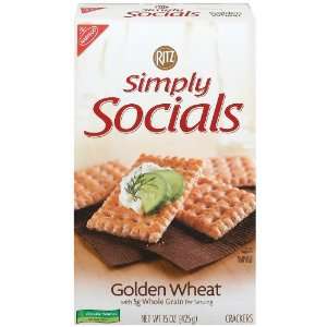 Ritz Simply Socials Golden Wheat Crackers, 15 oz (Pack 6)  