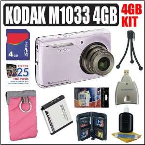  Kodak Easyshare M1033 10MP HD Digital Camera Pink Plus 4GB 