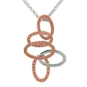  Take 5 Airy, 2 Tone Modern Pendant   pavé Pink CZs 