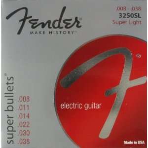 Fender Electric Guitar Nickel Plated Steel Bullet End, .008   .038 