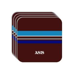 Personal Name Gift   ASIS Set of 4 Mini Mousepad Coasters (blue 