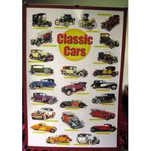  Classic Cars great POSTER 23.5 x 34 with 24 models from 