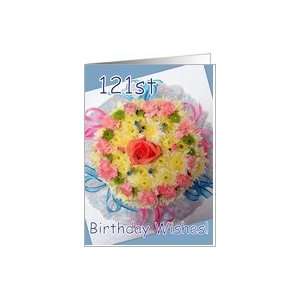  121st Birthday   Floral Cake Card Toys & Games
