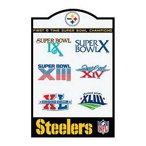  Pittsburgh Steelers Six Time Champs Metal Sign Sports 