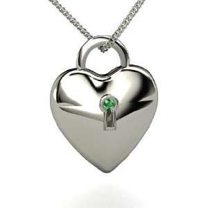  Unlock My Heart Pendant, Sterling Silver Necklace with 