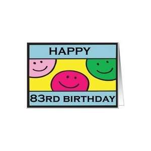  Smiley Face 83rd Birthday Card Toys & Games