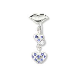  14g 12g 10g Kissing Lips and Two Hearts Belly Ring 14g 7 