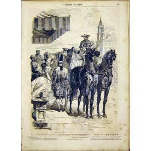  London Season Ball Horse Carriage Lady Print 1865
