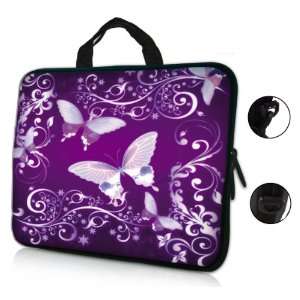  17 17.3 Purple Butterfly Design Laptop Sleeve with 