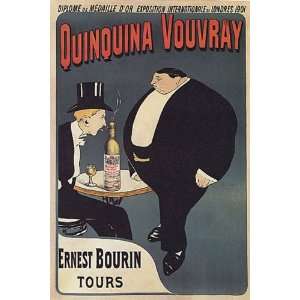 BAR RESTAURANT QUINQUINA VOUVRAY WAITER FRENCH VINTAGE POSTER CANVAS 