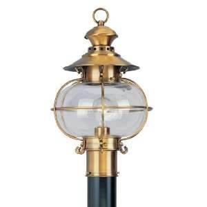   Harbor Outdoor Post Lantern   17H in. Flemish Brass