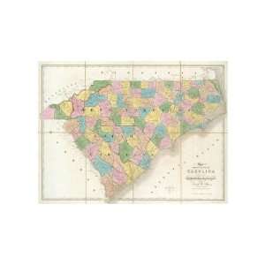  Map of North and South Carolina, c.1839 Giclee Poster 