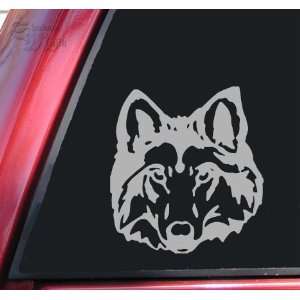  Wolf Head #1 Vinyl Decal Sticker   Grey Automotive