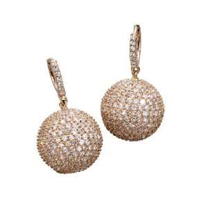  C.Z. (925) Sterling Silver Ball Drop Euro Wire Earrings Jewelry