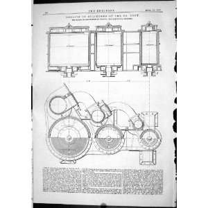 Engineering 1886 Details Cylinder Ship S.S. Coot Triple 