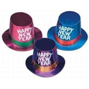  Beistle Assorted Foil Hi Hats With Glittered Happy New 