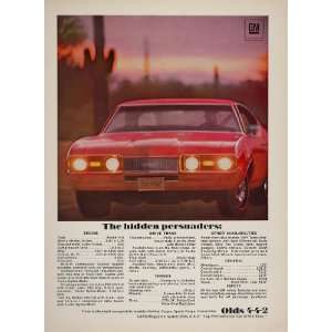  1968 Ad Red Olds 442 Oldsmobile Muscle Car Specs NICE 
