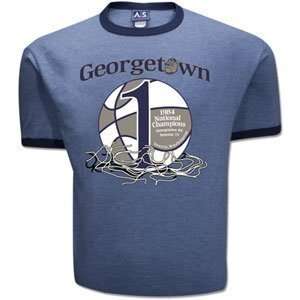  1984 Georgetown Hoyas Short Sleeve Ringer T Shirt 