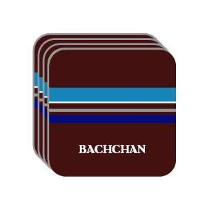 Personal Name Gift   BACHCHAN Set of 4 Mini Mousepad Coasters (blue 