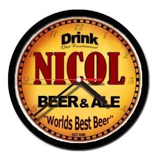  NICOL beer and ale cerveza wall clock 