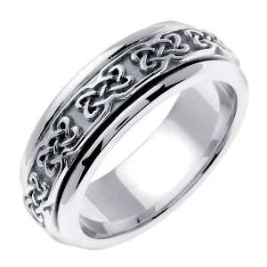  Dara Knot Celtic Mens 7 mm Platinum Comfort Fit Wedding 