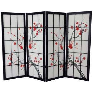 Unique Shorter Height Size Fireplace Screen   4ft. Cherry Blossom Art 