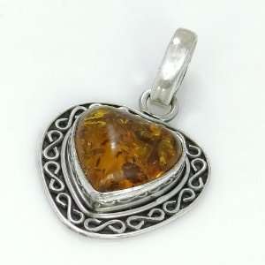  3.70 Gm Natural 50 Million Years Old Amber 925 Silver 