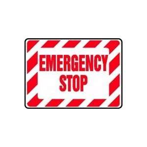  EMERGENCY STOP 10 x 14 Adhesive Dura Vinyl Sign