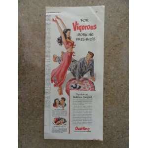  Ovaltine Chocolate,Vintage 40s print ad (man/woman/sleeping 