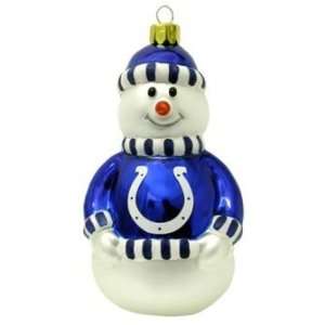  NFL Blown Glass Snowman Ornament   Colts Sports 