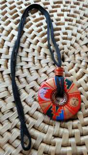   Jewelry Incan Ceramic Donut Pendant Necklace Andean Bolivia Peru U