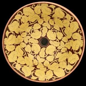  Linkasink Cloisonne Yellow / Brown Leaf Flat Under Mount 