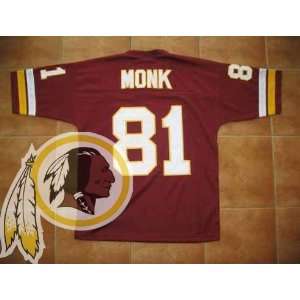  Monk Redskins Jersey #81 Red Throwback Authentic Football 