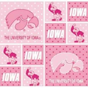   of Iowa Blocks Pink Fabric By The Yard Arts, Crafts & Sewing