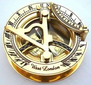 Brass Sundial Compass   Pocket Sundial   West London  