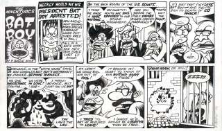 PETER BAGGE Batboy ORIGINAL COMIC STRIP ART Weekly World News  